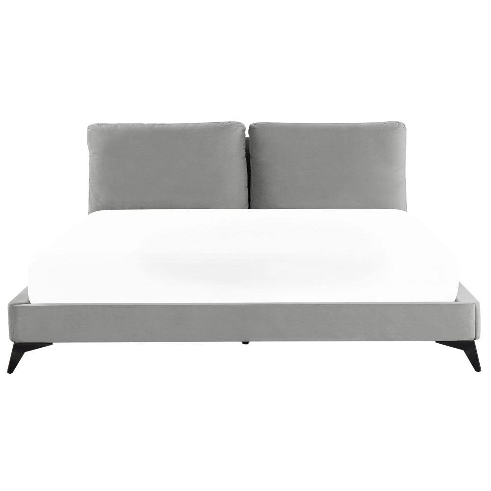Letto imbottito moderno in velluto di colore grigio 180 x 200 cm moderno elegante