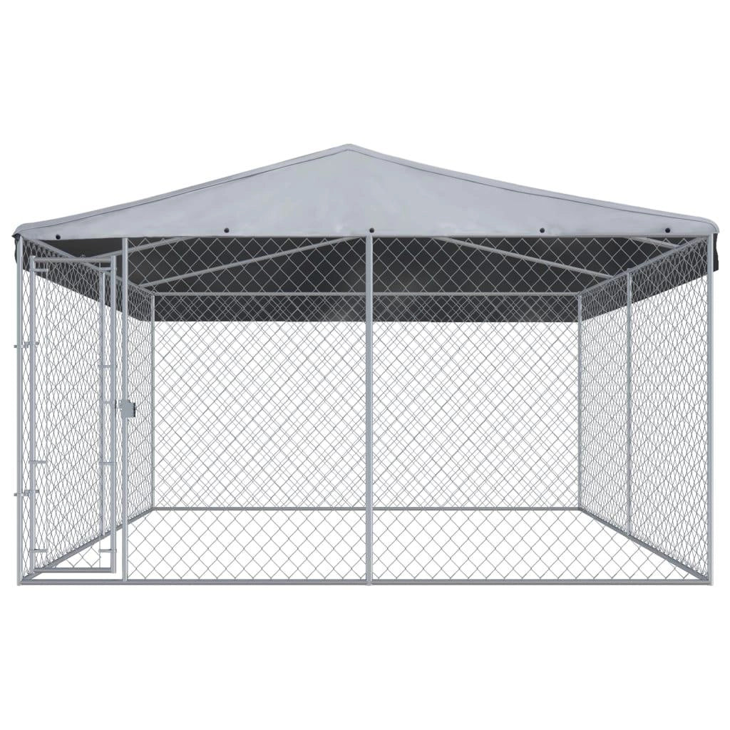 Box per cani da esterno con gabbia per cani da esterno con tetto per cani 382 x 382 x 225 cm 02_0000454