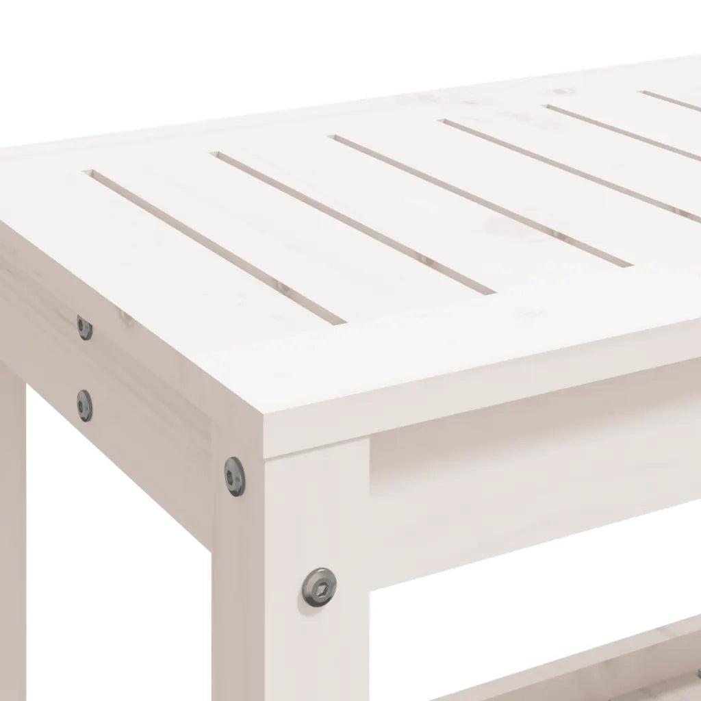Panca da Giardino-Panca da esterno Bianca 108x35x45 cm Legno Massello di Pino