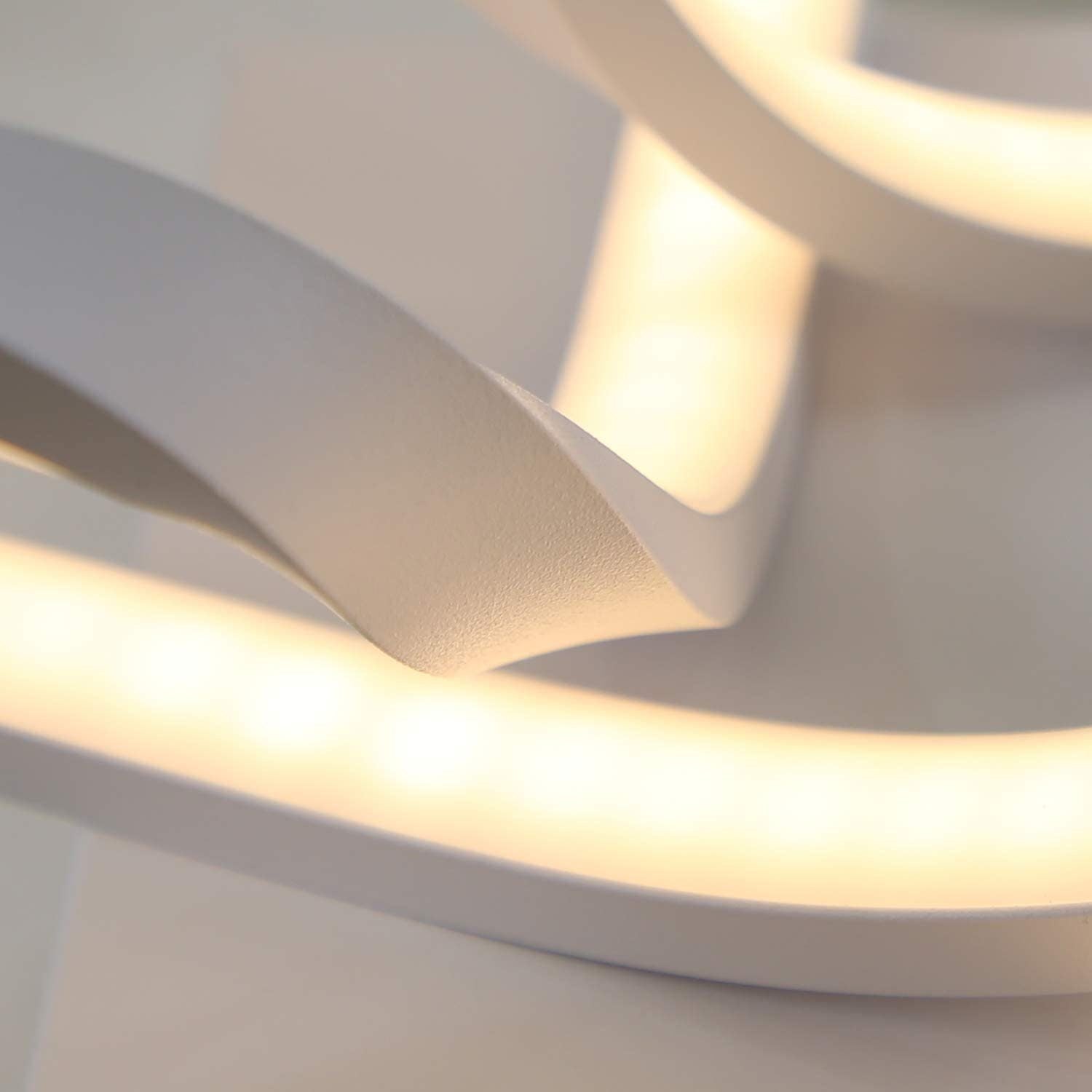 ZMH Lampada da soffitto plafoniera LED moderna 65cm forma onda telecomando per soggiorno