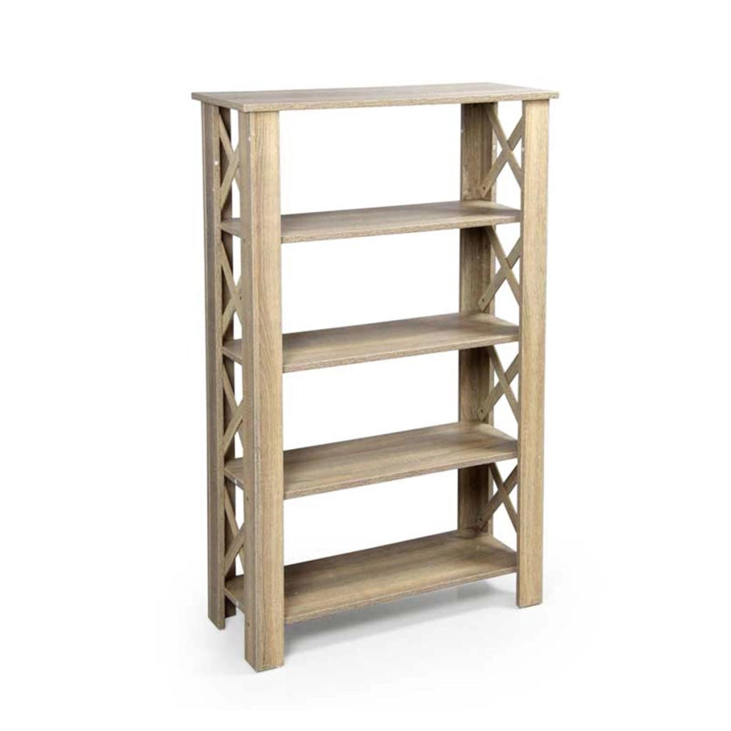 GAIA SCAFFALE IN LEGNO A 5 RIPIANI 80 X 30 X 122 CM COLORE ROVERE