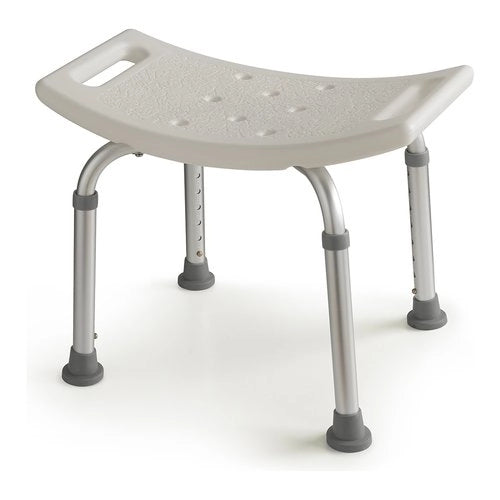 Sgabello bagno gedy 107202 friend regolabile h.40-58 cm bianco e silve