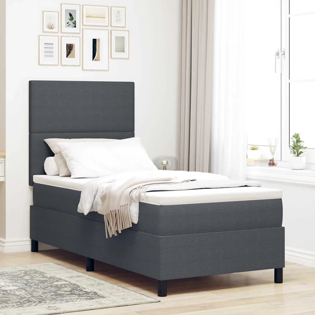 Letto a Sorgente LED Grigio Scuro e Bianco 90 x 200 cm 3337628