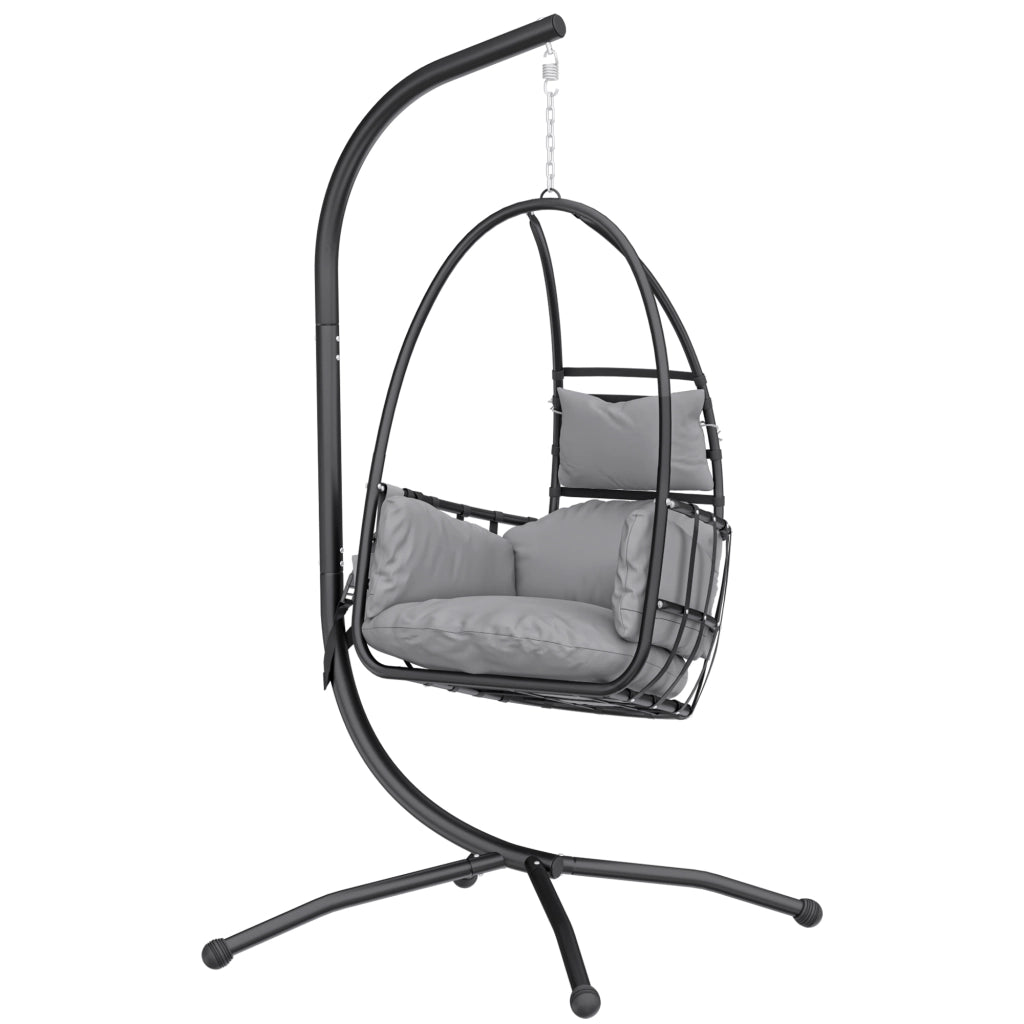 Sedia da pranzo con braccioli imbottita in tessuto grigio scuro ¨C Zephmum ¨C 120 kg