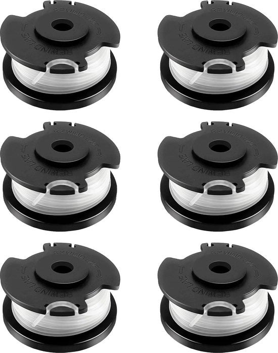 6 pezzi di spazzola di riserva in nylon per tagliaerba, Ø 1,6 mm lunghezza 4,9 m, per tagliaerba batterica TLE-03 e suoi equivalenti, con 6 spugne.