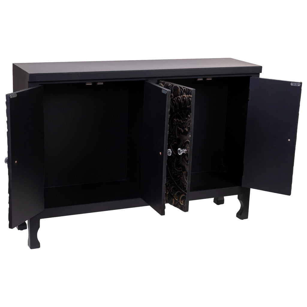 Credenza in legno con 4 porte 100,5x26x70
