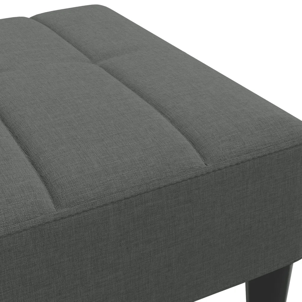Poggiapiedi Grigio Scuro 77x55x31 cm in Tessuto
