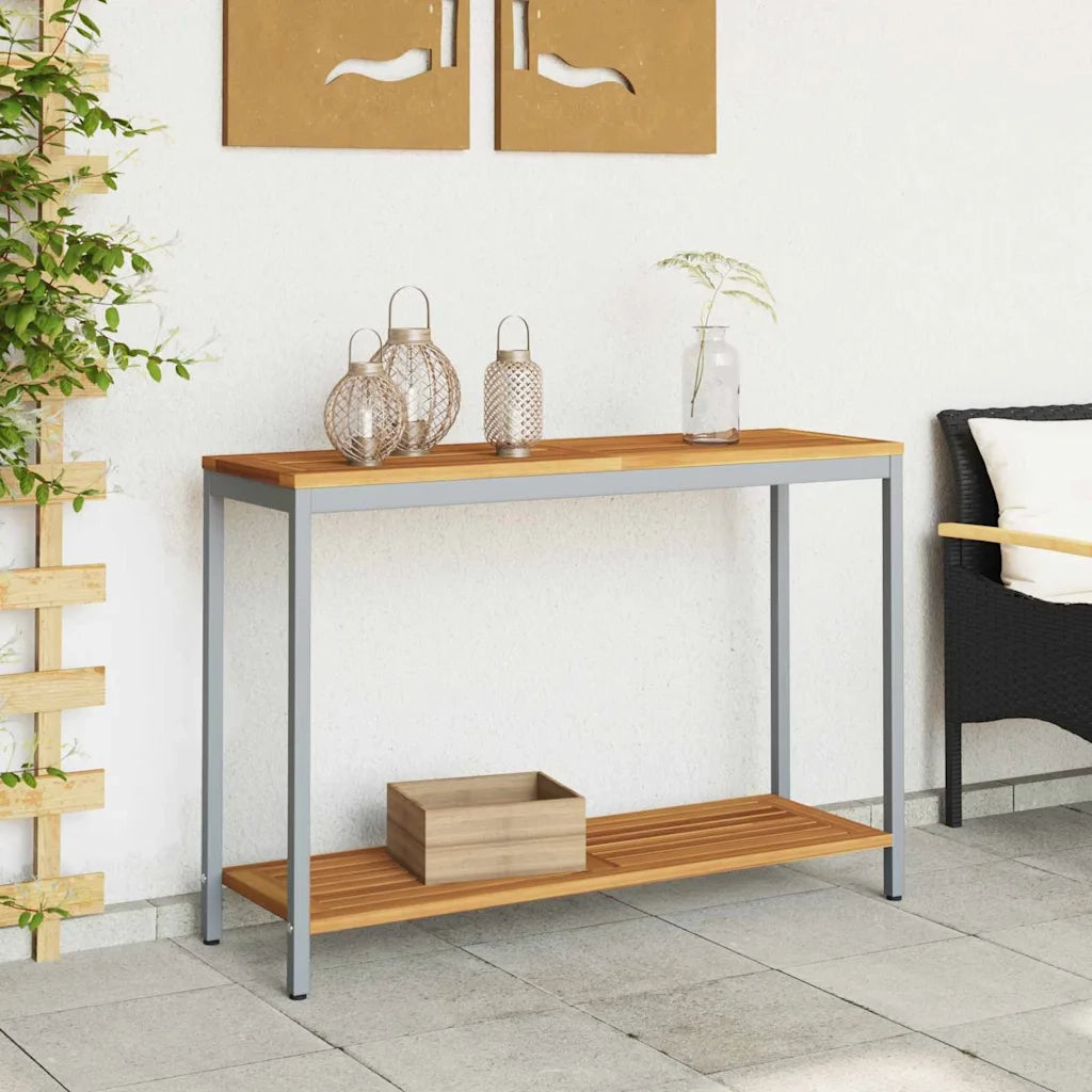 Tavolo da Esterno Naturale e Grigio 110 x 35 x 75 cm 4010609