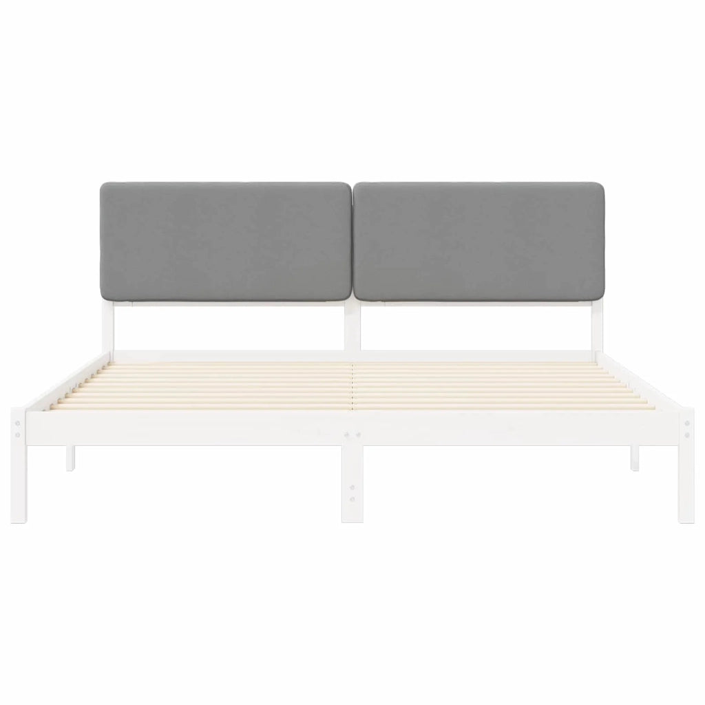 Letto con Testiera Rivestita Grigio chiaro 180 x 200 cm 877893