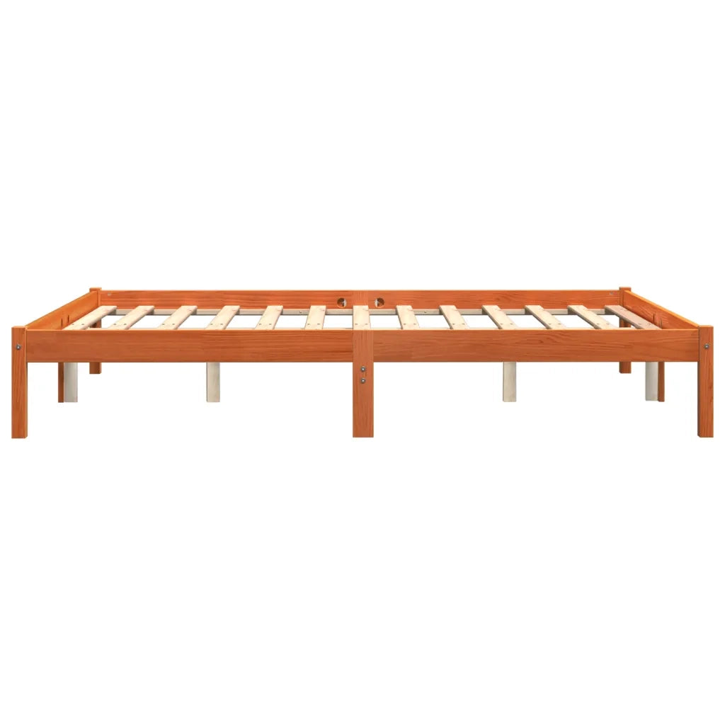 Letto matrimoniale | Letto per adulti | Giroletto senza Materasso Marrone Cera 160x200 cm Legno di Pino