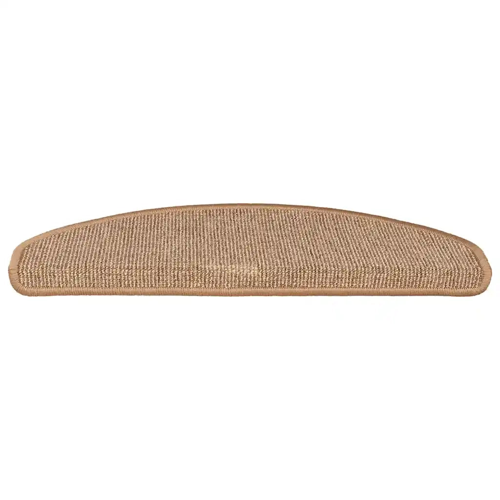 Tappetini per scale 15 pz 65x21x4 cm Marrone chiaro Semicircolari Grandi 149859