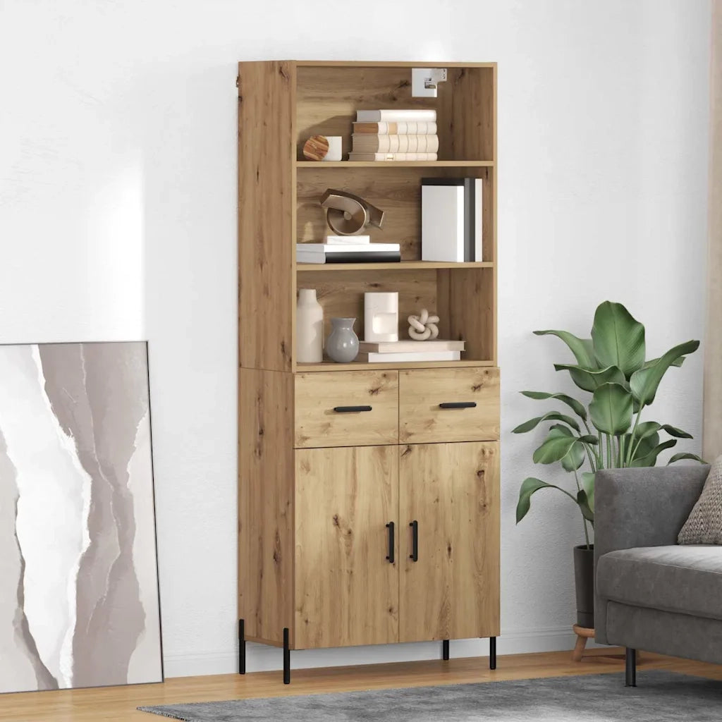 Credenza con Cassetto-Buffet-Armadio da cucina Rovere artigianale 69,5 x 32,5 x 180 cm 236279