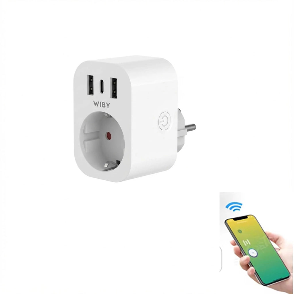 PRESA SMART WIFI 16A 3680W USB TYPE C ALEXA GOOGLE TUYA SMART LIFE TIMER WIBY