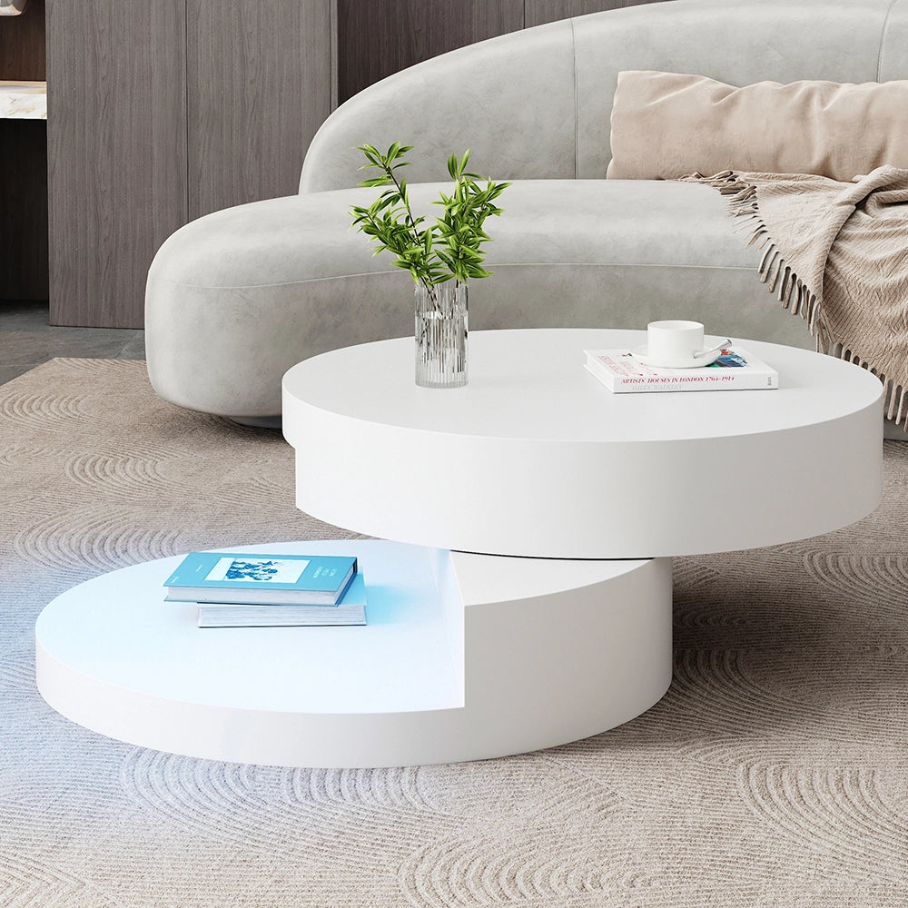 Tavolino girevole - Xylo - 70x70cm LED 16 colori bianco