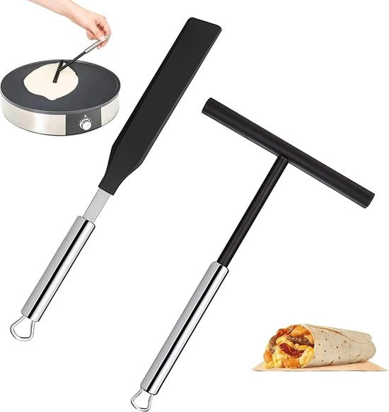 Set di cottura per pancake, degrillatore in acciaio inossidabile, spatola per pancake in acciaio inossidabile, accessori per pancake, set per pancake, aiuto in cucina per la casa, cucina, cottura, pancake.