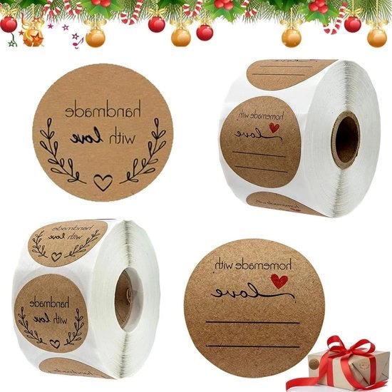 Etichette di adesivo per regalo 1000 pezzi 35 cm stuzzicadenti per biscotti etichette di Natale per decorazione di confezioni di regalo e sacchetti di carta