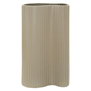 Fase, Vaso Superficie Ondulata con Finitura Opaca, Beige