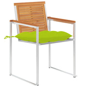 Sedie da Giardino 2 pz | Sedie da Esterno con Cuscini in Legno Acacia e Acciaio