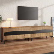 Mobile TV Lowboard ¨C MINIMAL ¨C Legno e Nero, 4 Ante, 8 Gambe, 180x40x50 cm