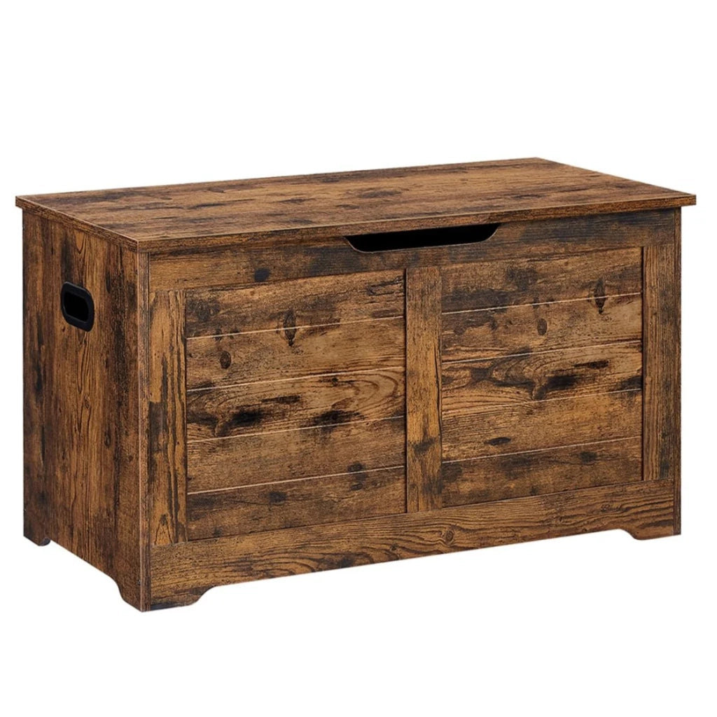 Cassapanca portaoggetti da interno scarpiera pouf panca portaoggetti per bambini con cerniere di sicurezza stile moderno 100 x 40 x 46 cm marrone 12_0005146