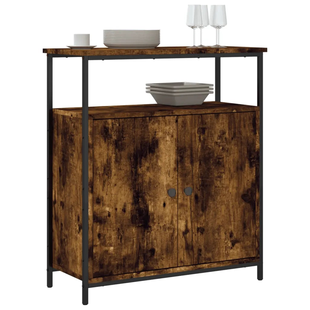 Credenza | Madia | Buffet da pranzo | Armadio da pranzo Rovere Fumo 70x30x80 cm in Legno Multistrato