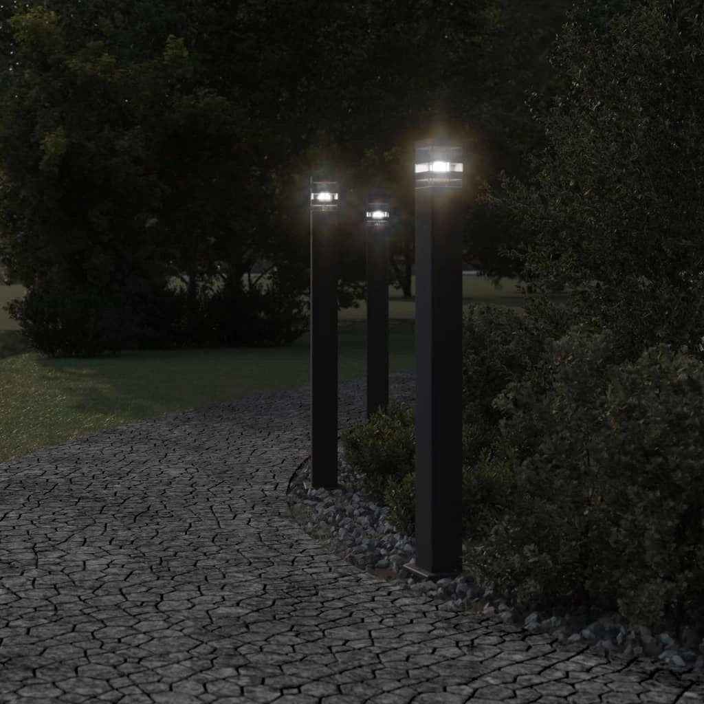 Lampada da terra per esterno 110 cm alluminio nero 02_0042506