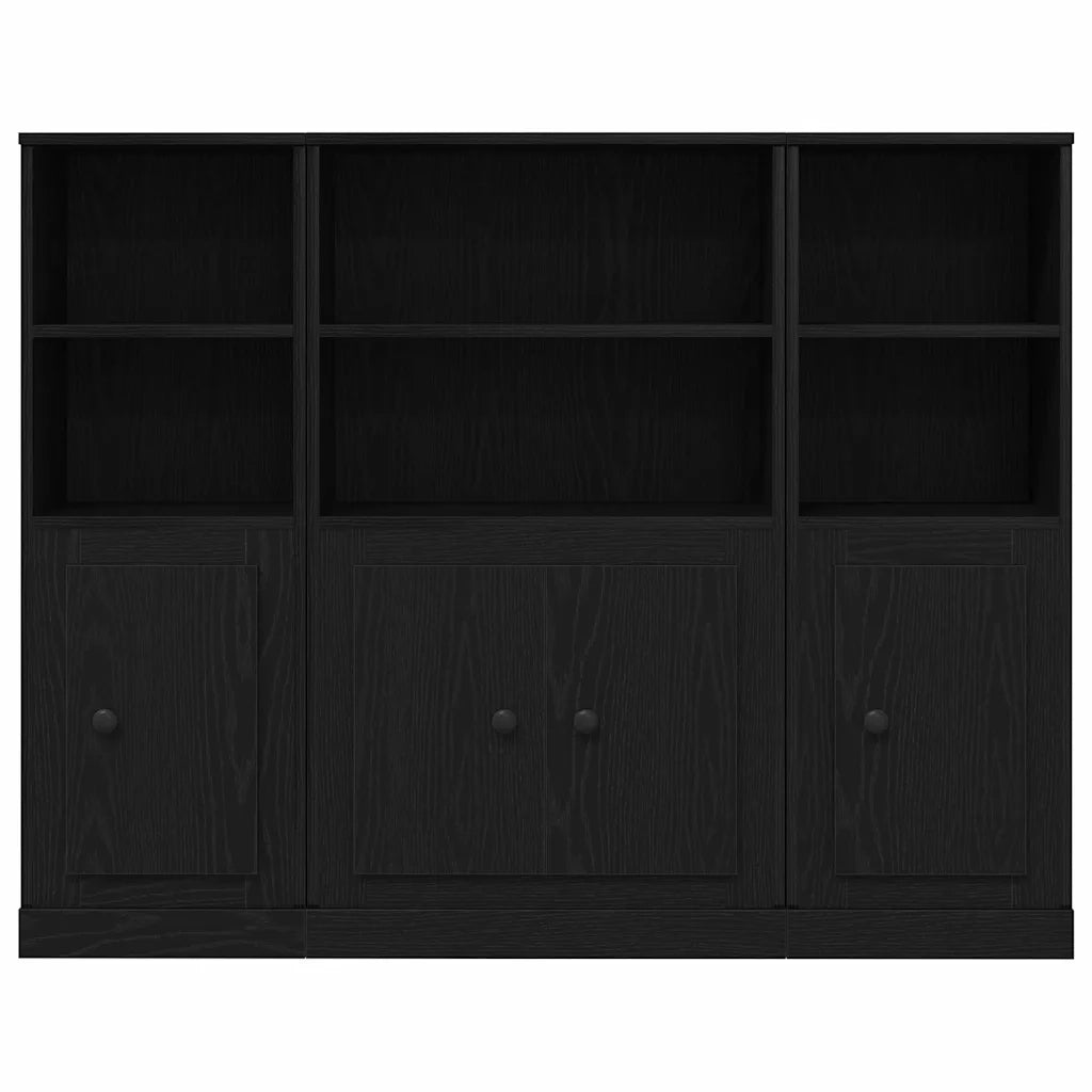 Credenza-Buffet-Armadio da cucina Rovere Nero 132 x 35,5 x 103,5 cm Legno multistrato