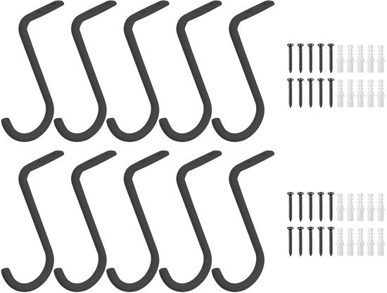 Sostegno per Armadi 10 Pezzi - Maniglia Robusta - Acciaio Inossidabile - Facile da Installare - Supporto per Pannelli Porta Abiti - Design Elegante - Appoggio per Cappotti