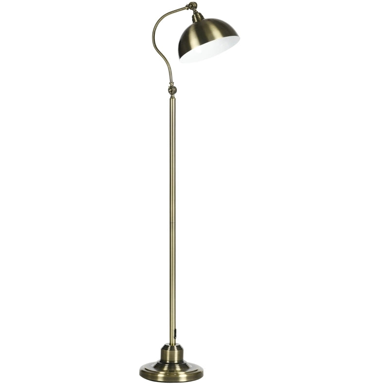 Lampada da terra retrò in metallo bronzo con stelo orientabile E27