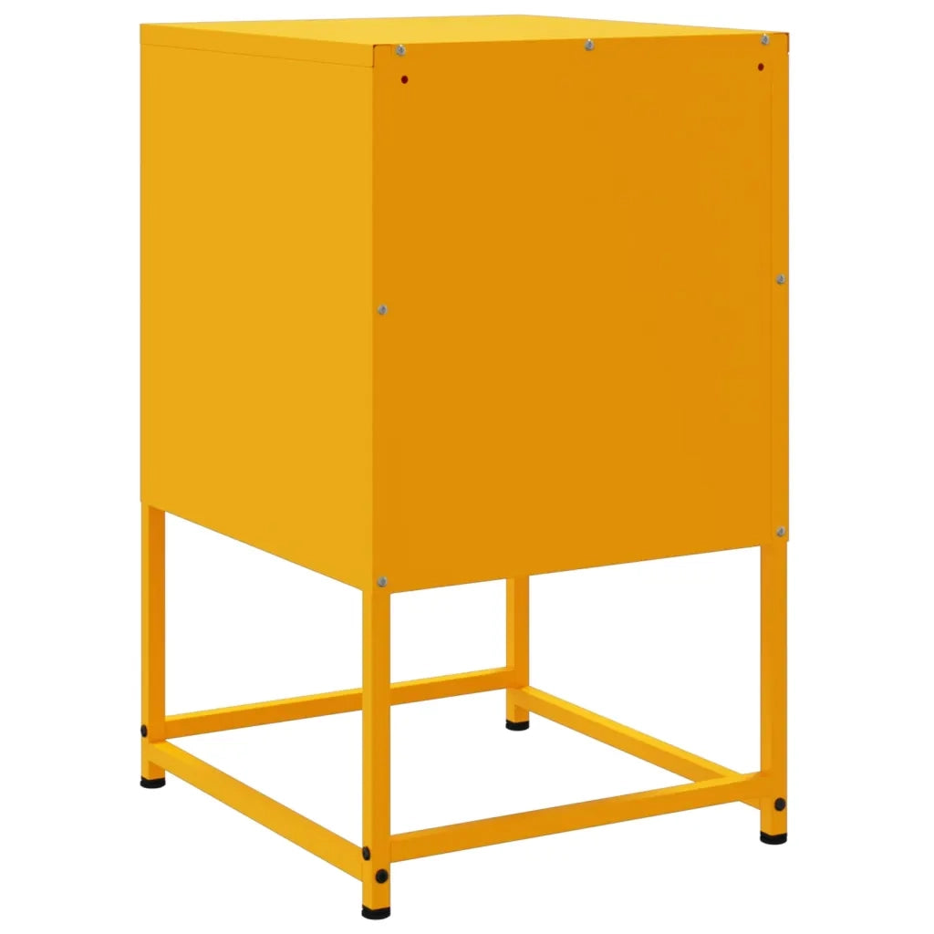 Comodini 2 pz-Set di 2 Tavolino da notte Giallo Senape 36x39x60,5 cm in Acciaio 370960