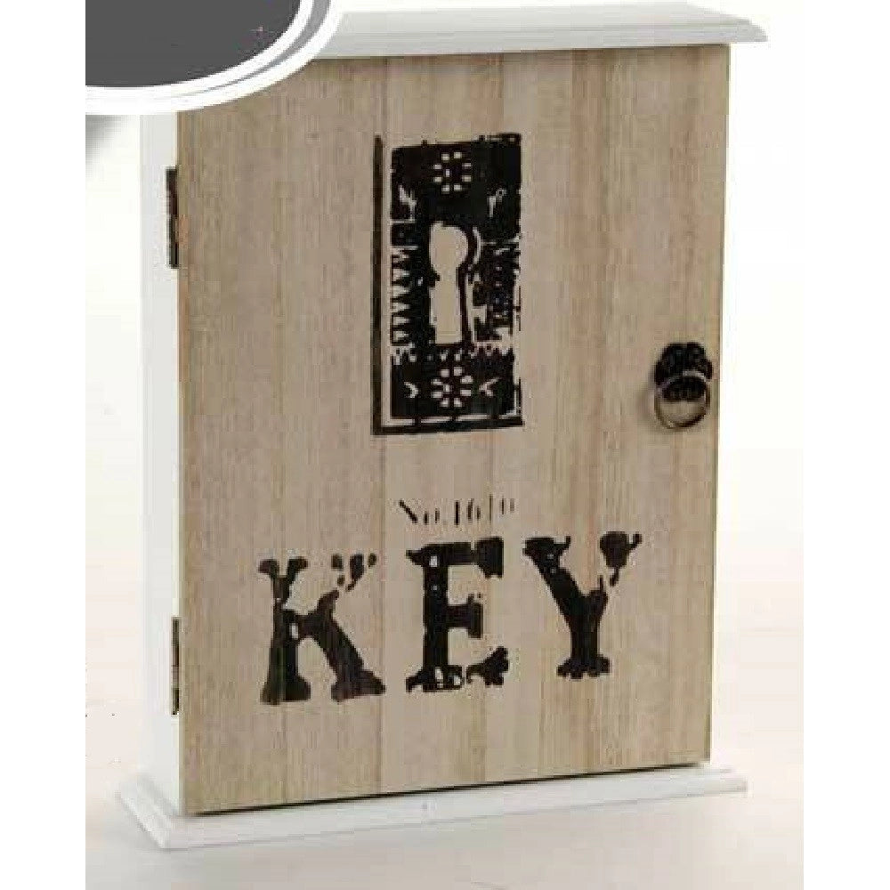 Trade Shop - Appendino Porta Chiavi Key Parete Con Ganci Legno 20x25x26cm Decori Ass. 762314 -