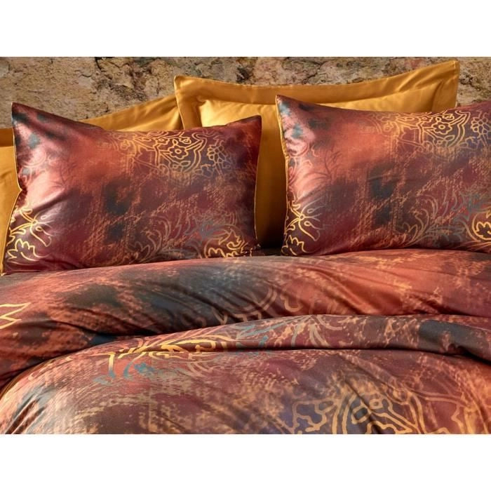 Completo letto - 1 copripiumino 220 x 240 cm + 2 federe 60 x 60 cm - 100% poliestere microsatin - Rosso