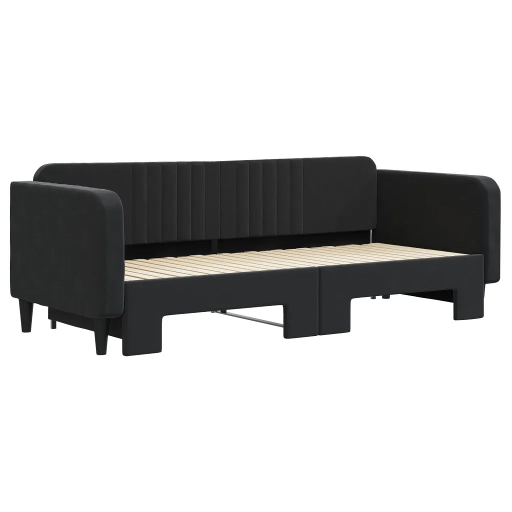 vidaXL Divano Letto con Letto Estraibile Nero 90x200 cm in Velluto