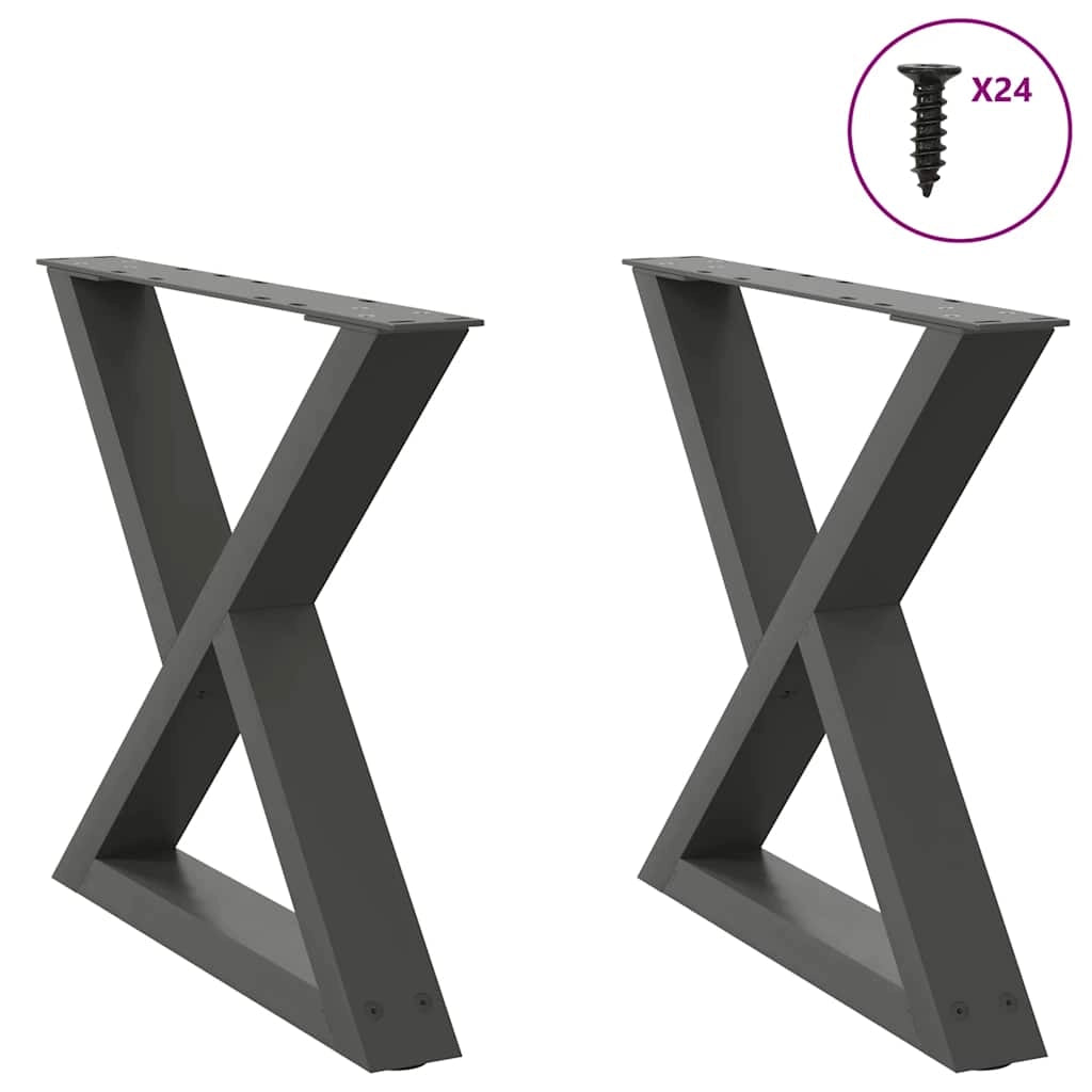 Set di 2 gambe regolabili per tavolino da caffè design moderno 60 x 42-43,3 cm acciaio antracite 02_0056996