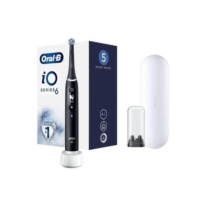 Oral-B iO - 6 - Spazzolino Elettrico Ricaricabile Nero Lava con Custodia da Viaggio