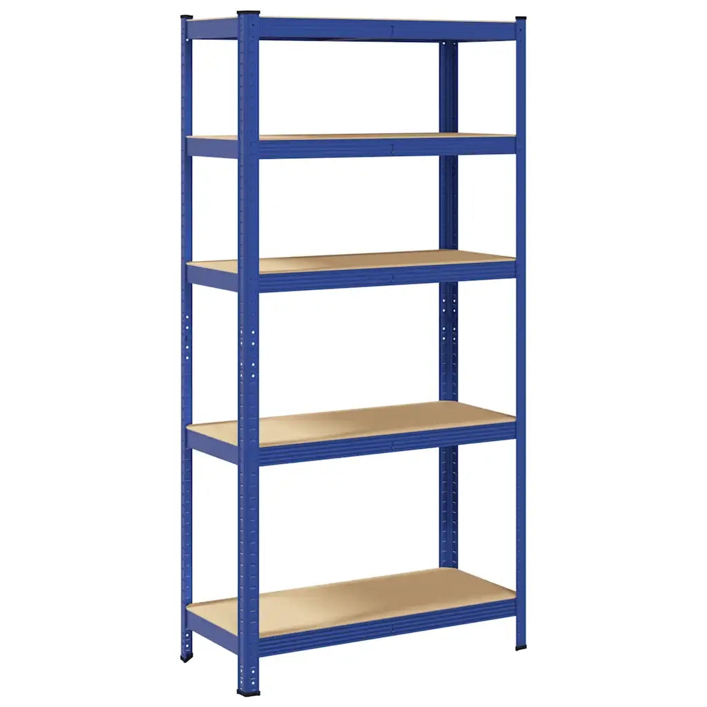 Mensola 5 Strati Blu in Acciaio e Legno Multistrato 4016949