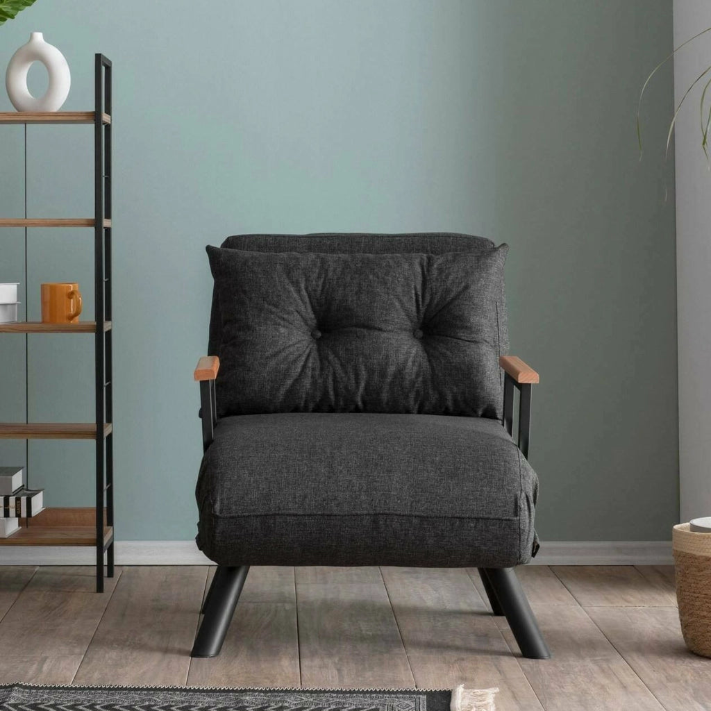 Poltroncina Keoni, Poltrona Reclinabile, 60x78x78h cm Grigio Cenere