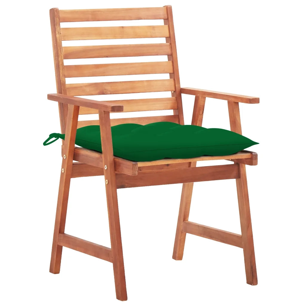 Sedie da Pranzo da Esterni con Cuscini 3 pz Massello di Acacia cod mxl 8124