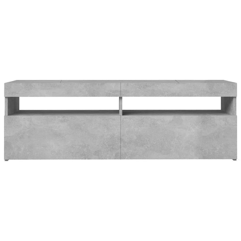 Mobile Porta TV con Luci LED Grigio Cemento 120x35x40 cm 804377