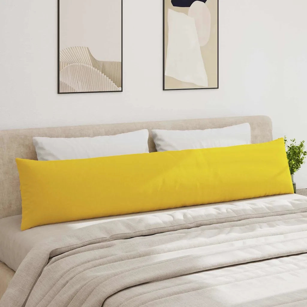 Cuscini da Divano 2 pcs Giallo Chiaro 200 x 40 cm Tessuto