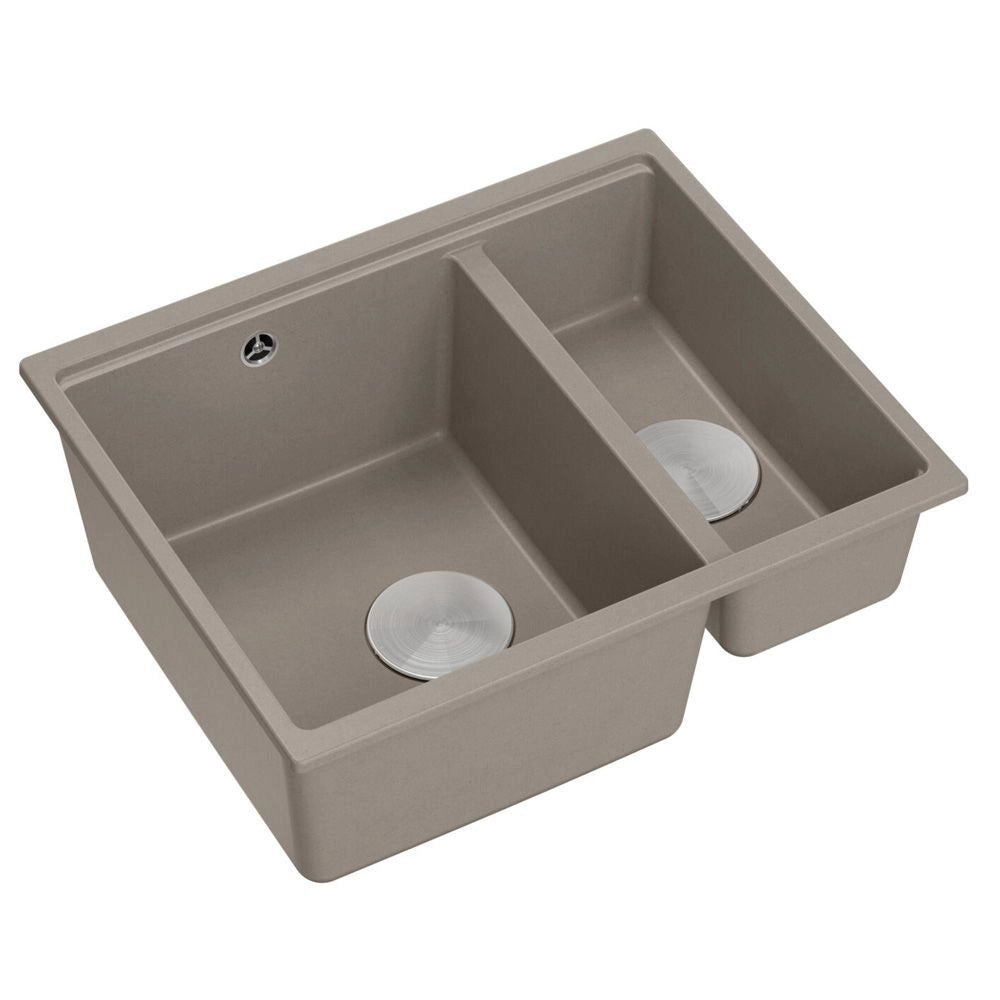 Lavello In Granito Logan 150 Beige Tappo rame spazzolato