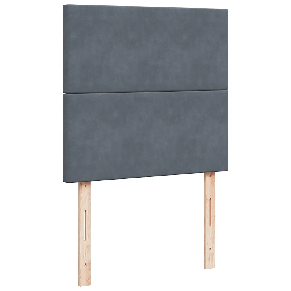 Giroletto a Molle con Materasso Grigio Scuro 90x200 cm Velluto