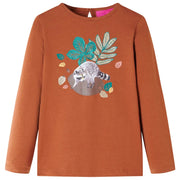 Maglietta da Bambina a Maniche Lunghe Cognac 140cod mxl 84380