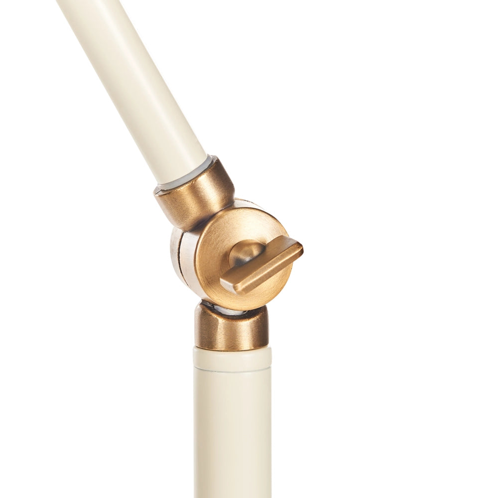 Lampada da terra in metallo beige con paralume e braccio regolabili Interruttore On-Off Camera da letto Soggiorno Casa Ufficio Illuminazione