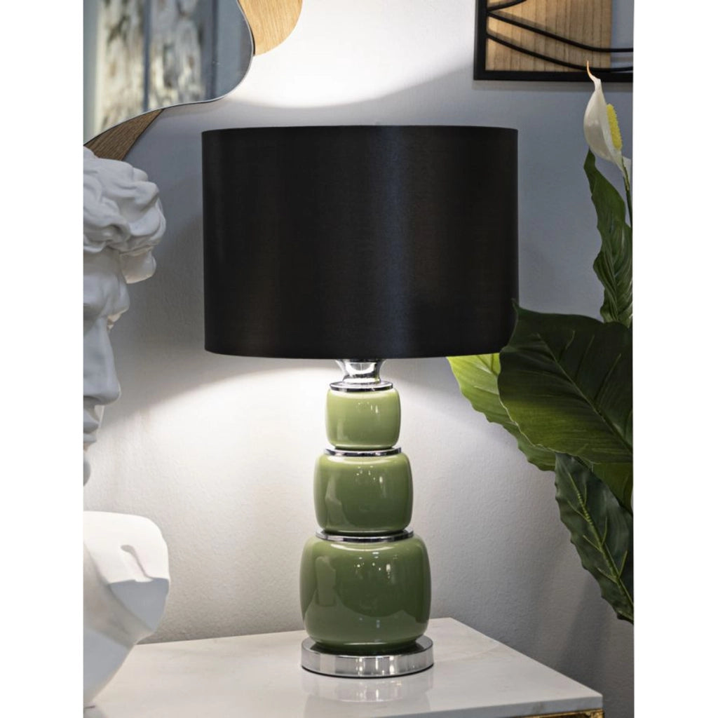 Lampada da Tavolo VKH180, Verde, Metallo, 33x33x57 cm