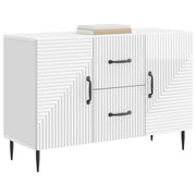 Credenza | Madia | Buffet da pranzo | Armadio da pranzo Bianco Lucido 89 x 34,5 x 60 cm Legno ingegnerizzato
