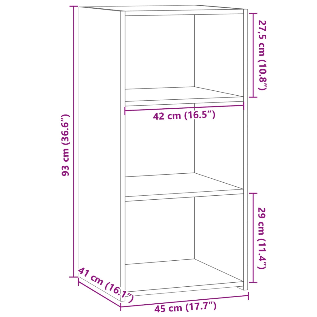 Credenza Grigio Cemento 45x41x93 cm in Legno Multistrato 846358
