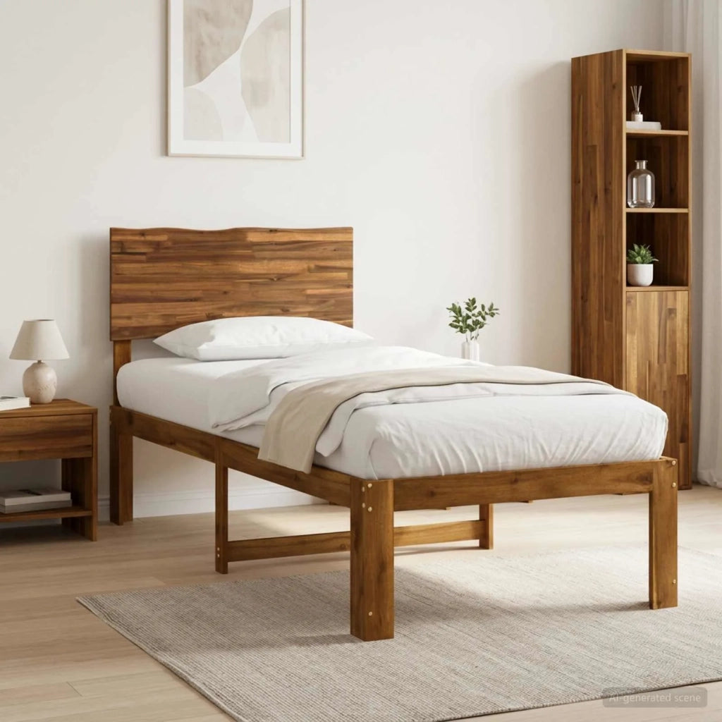 Letto Singolo con Testiera ROSTOCK Naturale 90 x 190 cm 903315