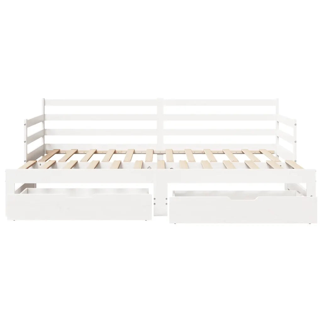 Letto Estraibile con Cassetti senza Materasso Bianco 90x190 cm 3302176
