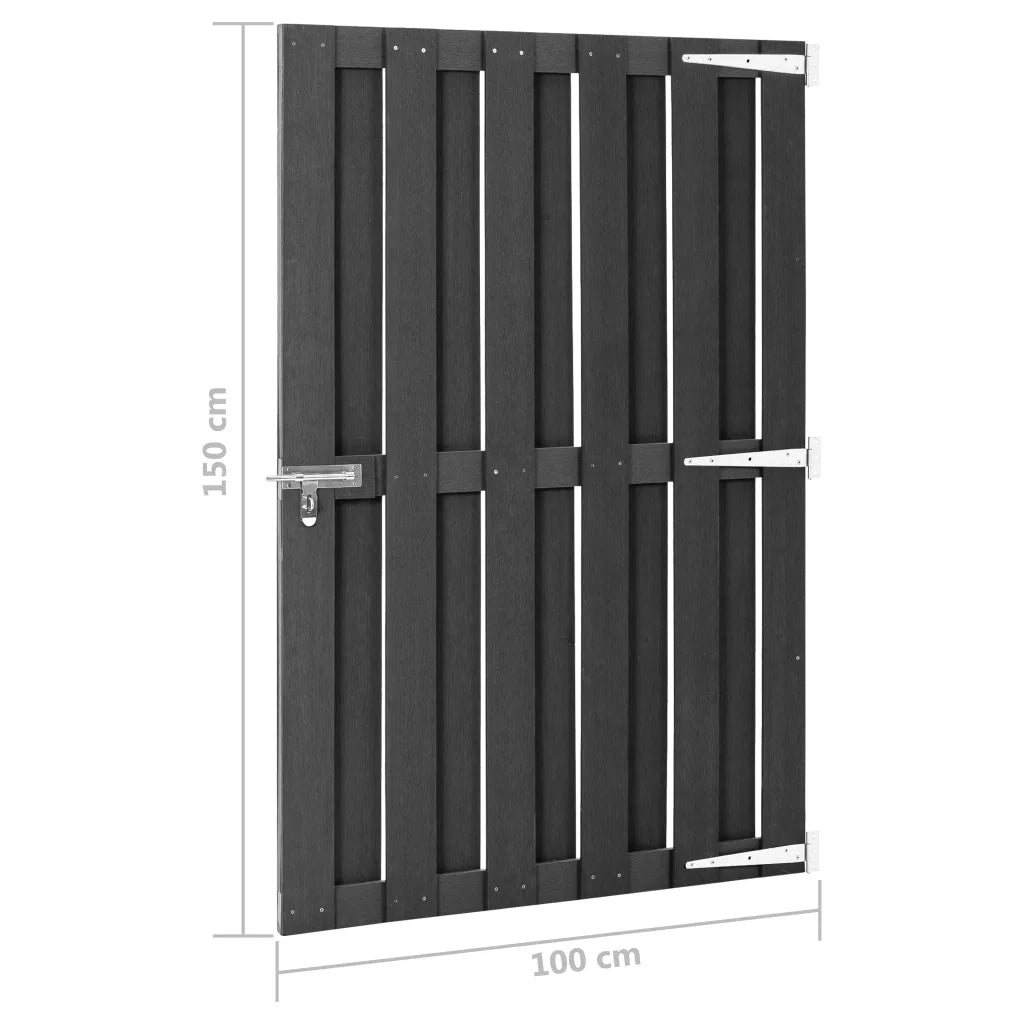 Cancello da Giardino-Porta da giardino in WPC 100x150 cm Grigio